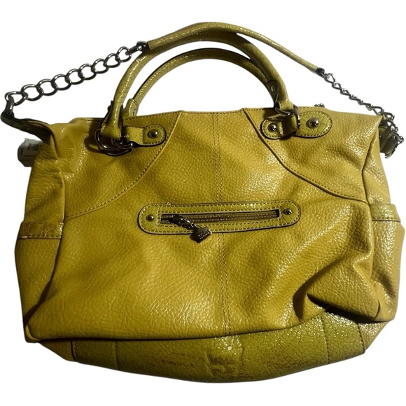 Kathy Van Zeeland yellow faux leather embelleced with rhinestones NWT - Picture 3 of 16